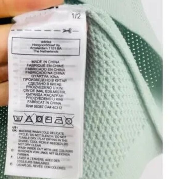 Adidas x Ivy Park Mint Green Top XL NWT Knit Crop Jersey Shirt $85 - Picture 8 of 10